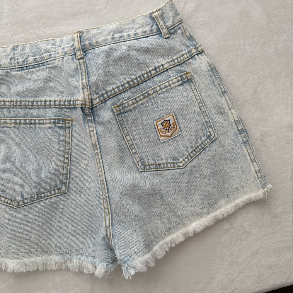 Vintage 80s–90s Not Guilty High-Waisted Acid Wash Denim Shorts